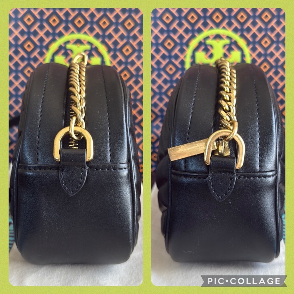 TORY BURCH 🖤BLACK🖤 SOFT QUILTED LEATHER CROSSBODY BAG 🌟EUC🌟 - Picture 6 of 17